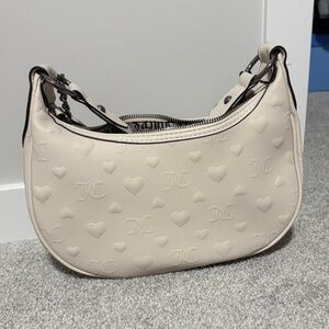 Juicy Couture Cream Heart Embossed Shoulder Bag